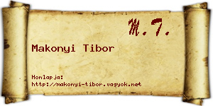 Makonyi Tibor névjegykártya